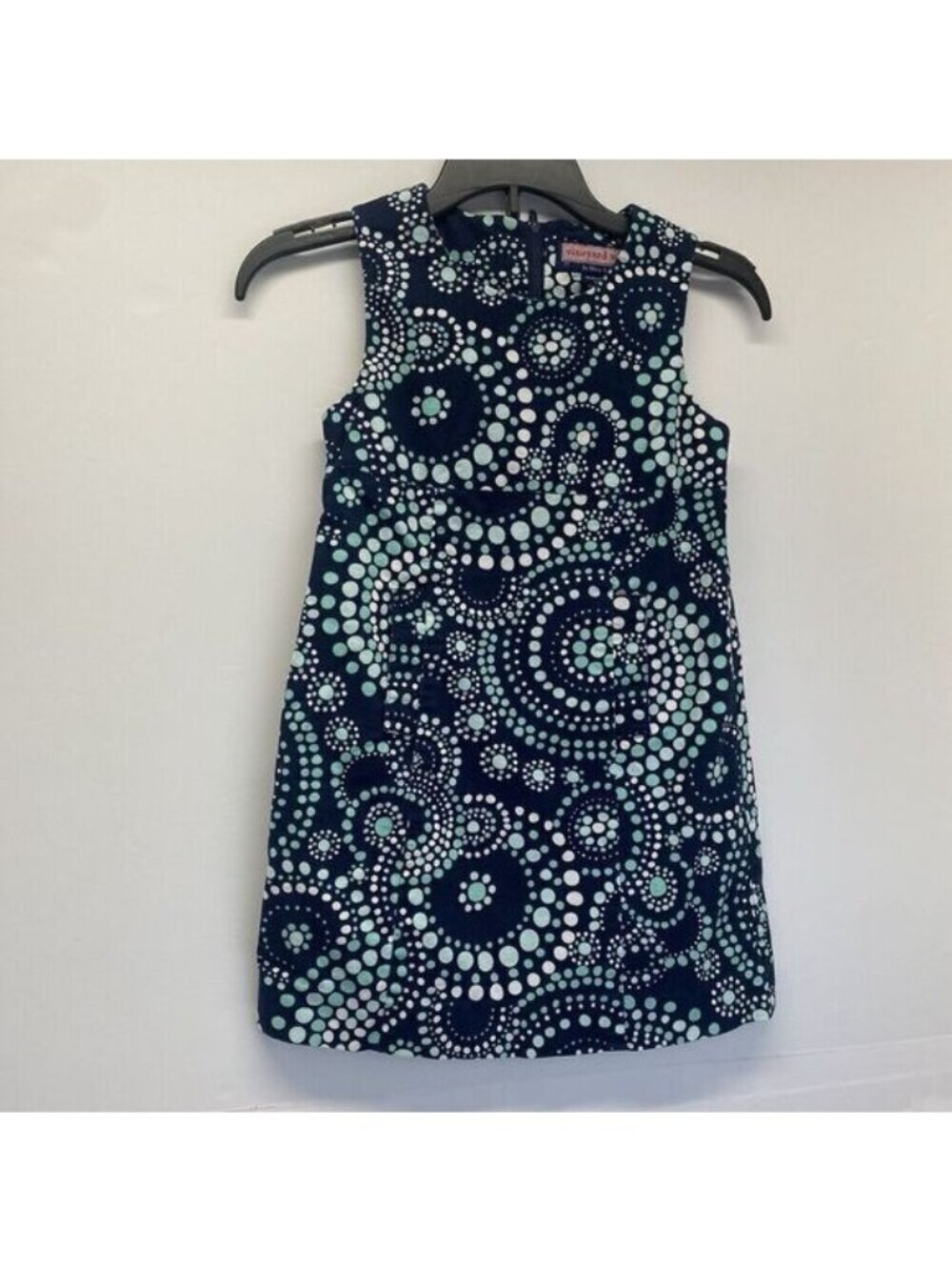 Vineyard Vines Dress Girls Size 5 Blue and Green Sleeveless Lined Summer Preppy